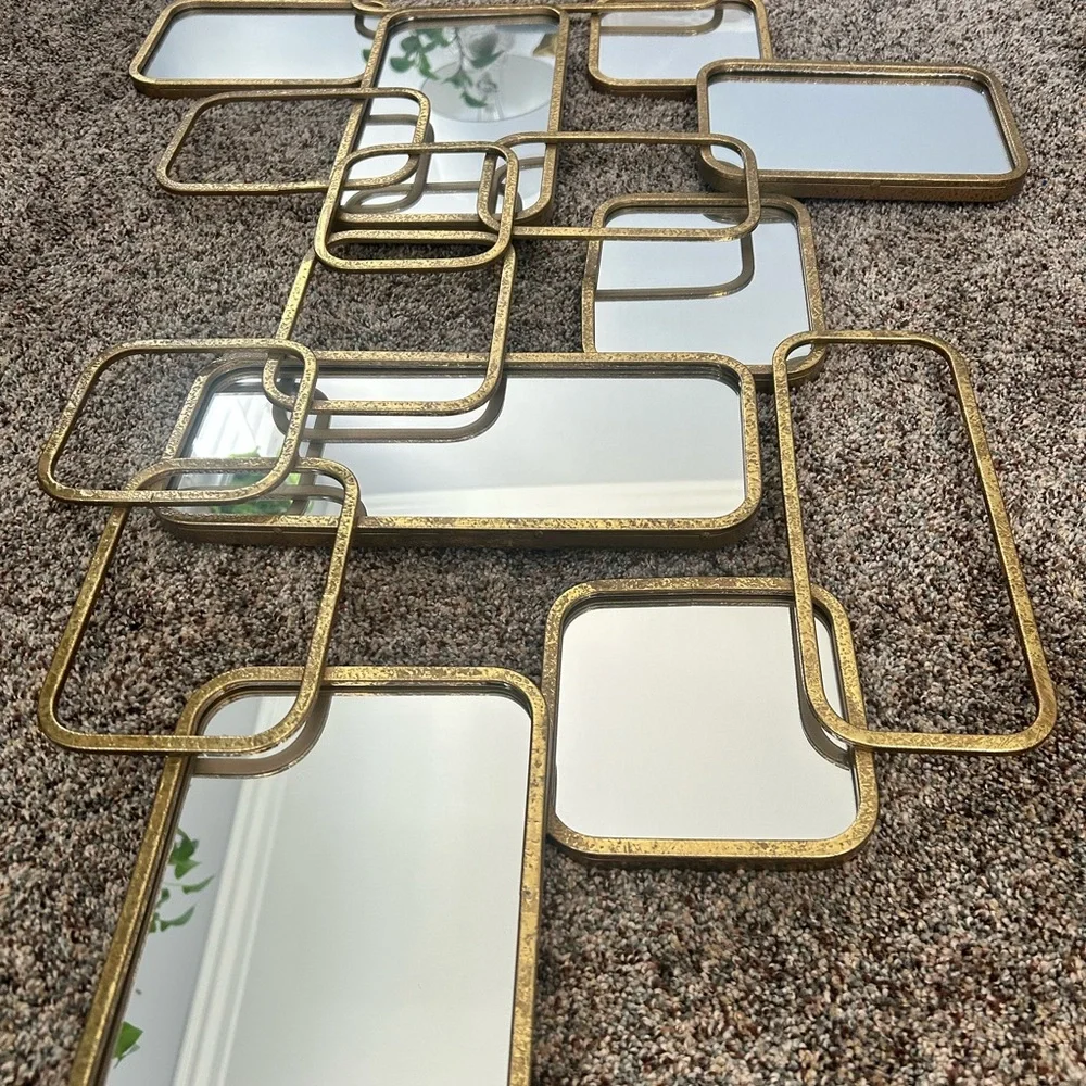 Modern Gold and White Wall Decor Set for 2